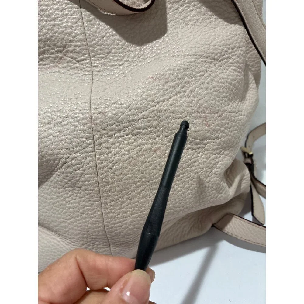 Kate Spade Pebble Leather Drawstring Flap Backpack Leather
